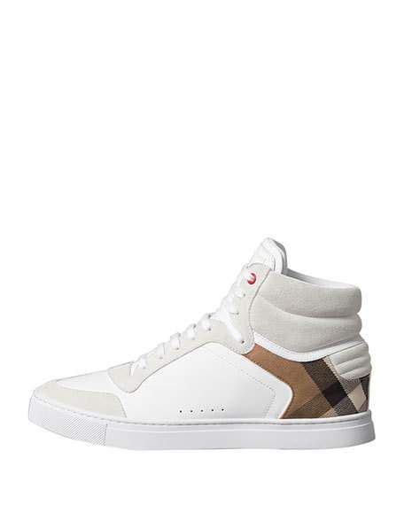 burberry men's reeth high-top leather sneakers|Burberry Men's Reeth High.